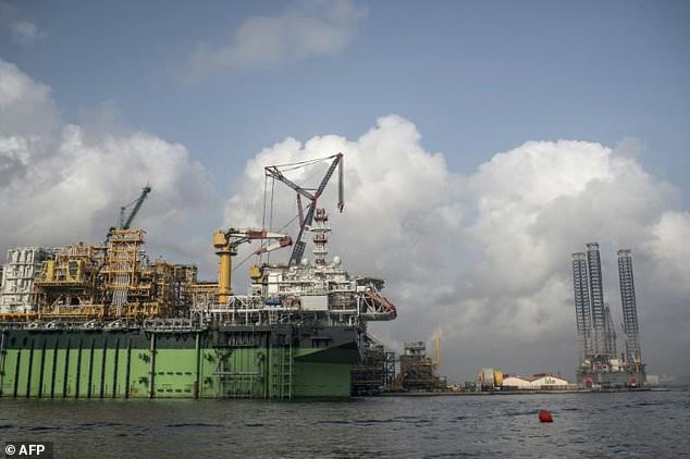 The Egina FPSO (Floating Production Storage and Offloading) unit is currently berthed in Lagos harbour, but will soon be moved offshore to produce up to 200 000 barrels of oil per day.
