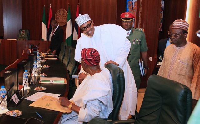 President Muhammadu Buhari And Former Heads Of State At The National Council Of State Meeting In Abuja On Tuesday, January 22, 2019.