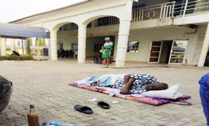 Senator Dino Melaye Lying On The Floor At The Dss Medical Facility In Abuja Yesterday