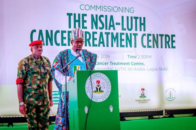 Buhari Today In Lagos Commissioned The Nsia Luth Cancer Treatment Centre