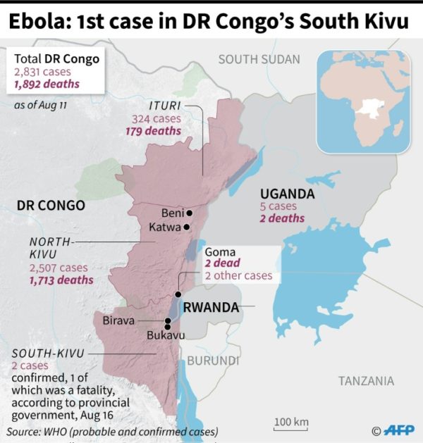 First Confirmed Ebola Cases In Dr Congo’s South Kivu Province